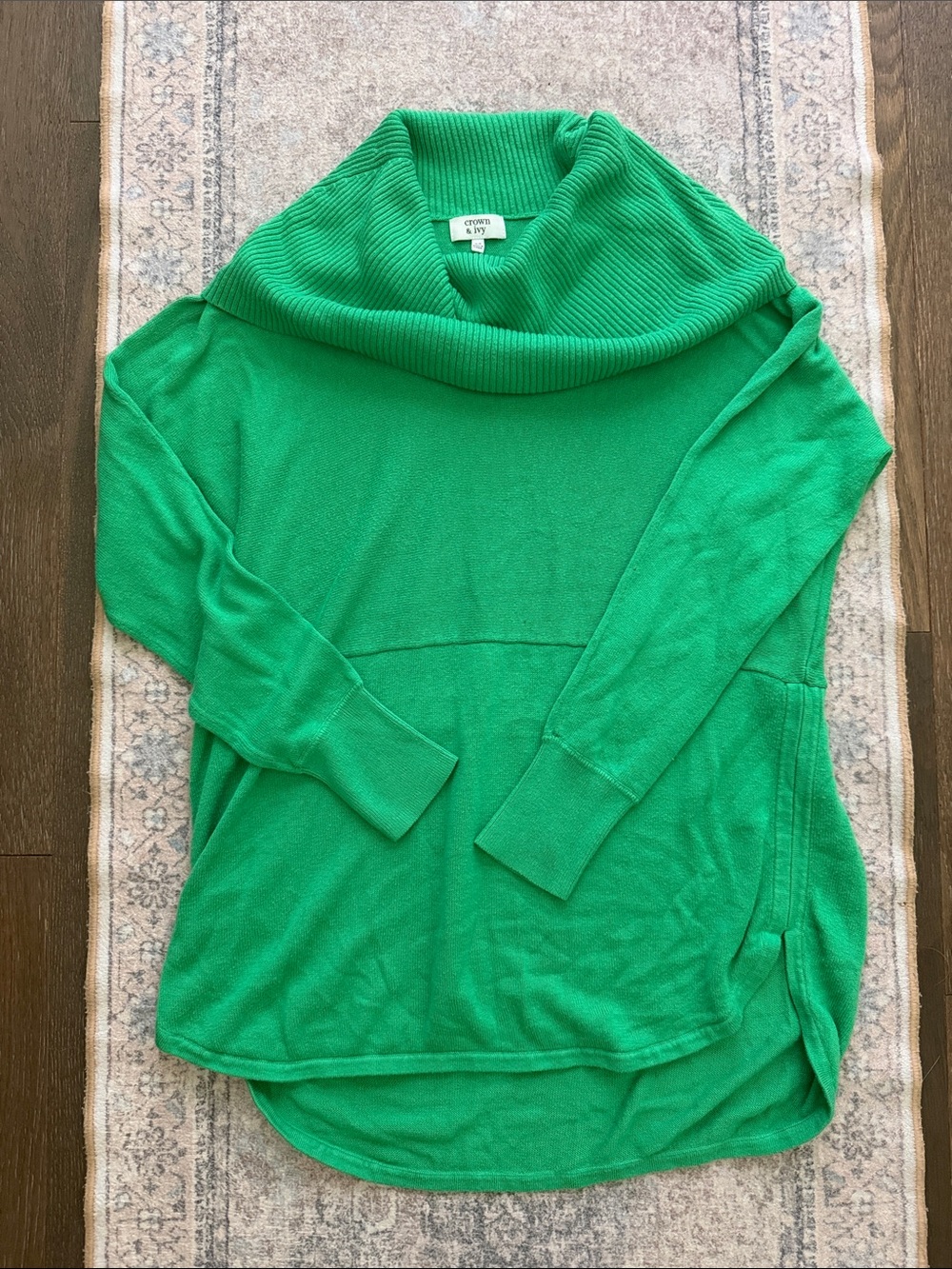 Crown & Ivy Green Cowlneck Sweater